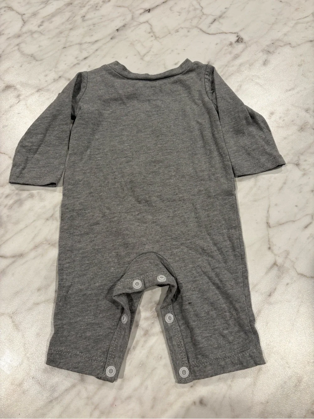 Nike Gray Baby One-Piece with Red Swoosh 'Just Do It'